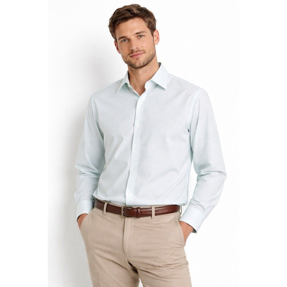 Brooks Brothers Dress Shirt Men Sz 14 4/5 Button Up Slim Fit Non Iron Tattersall